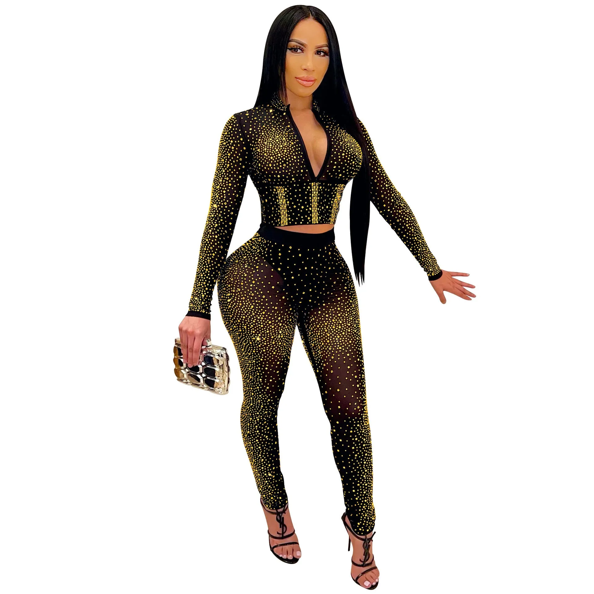 Diamonds On My Body Mesh Outfit