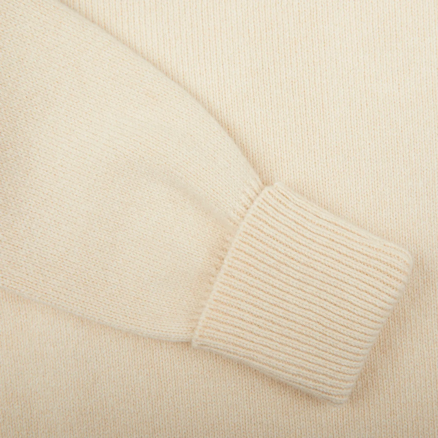 Ecru Wool Cashmere Mock Neck Sweater