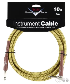 Fender Angled Custom Shop 10 Foot Cable - Tweed