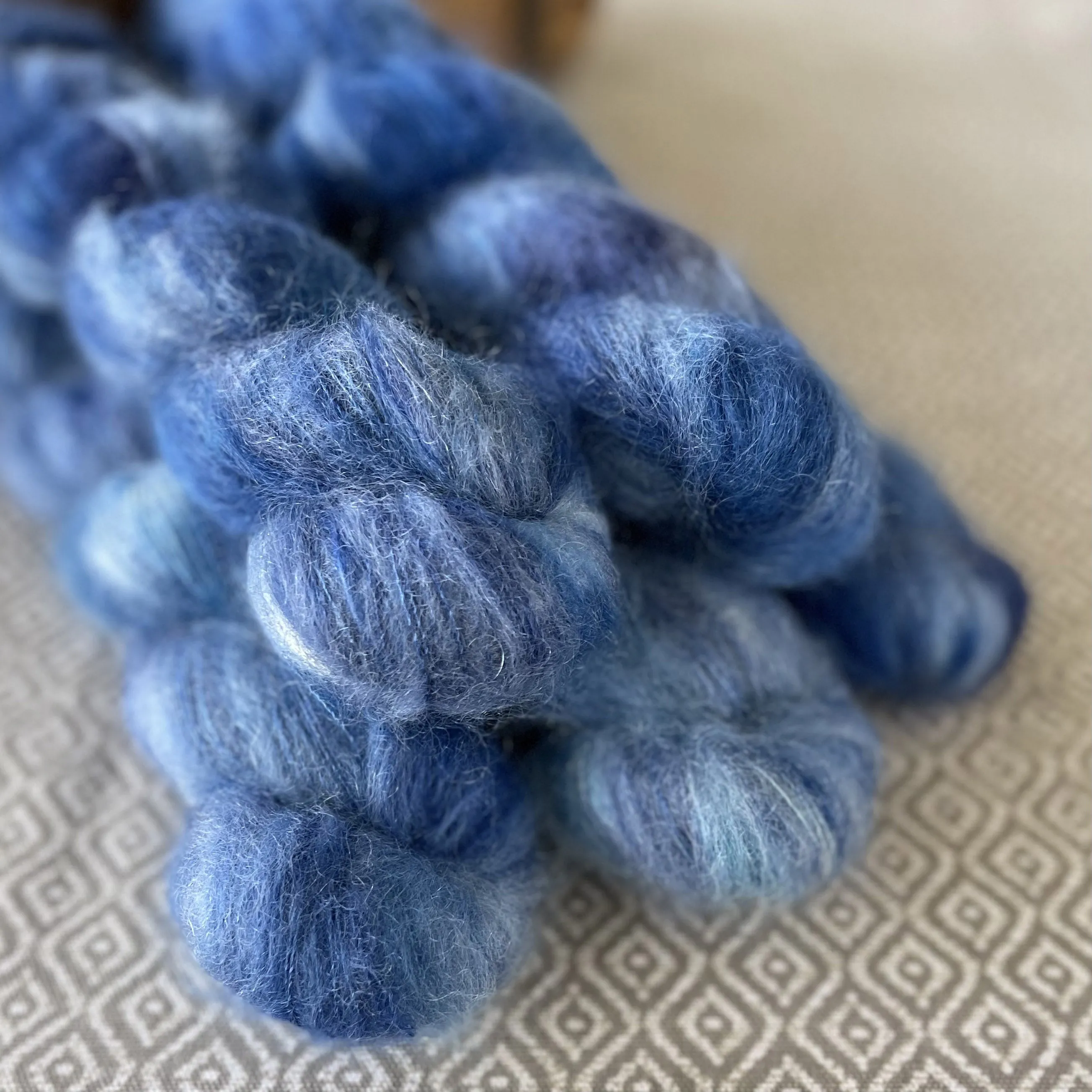 Fine Fluff Yarn - Sapphire Variegated