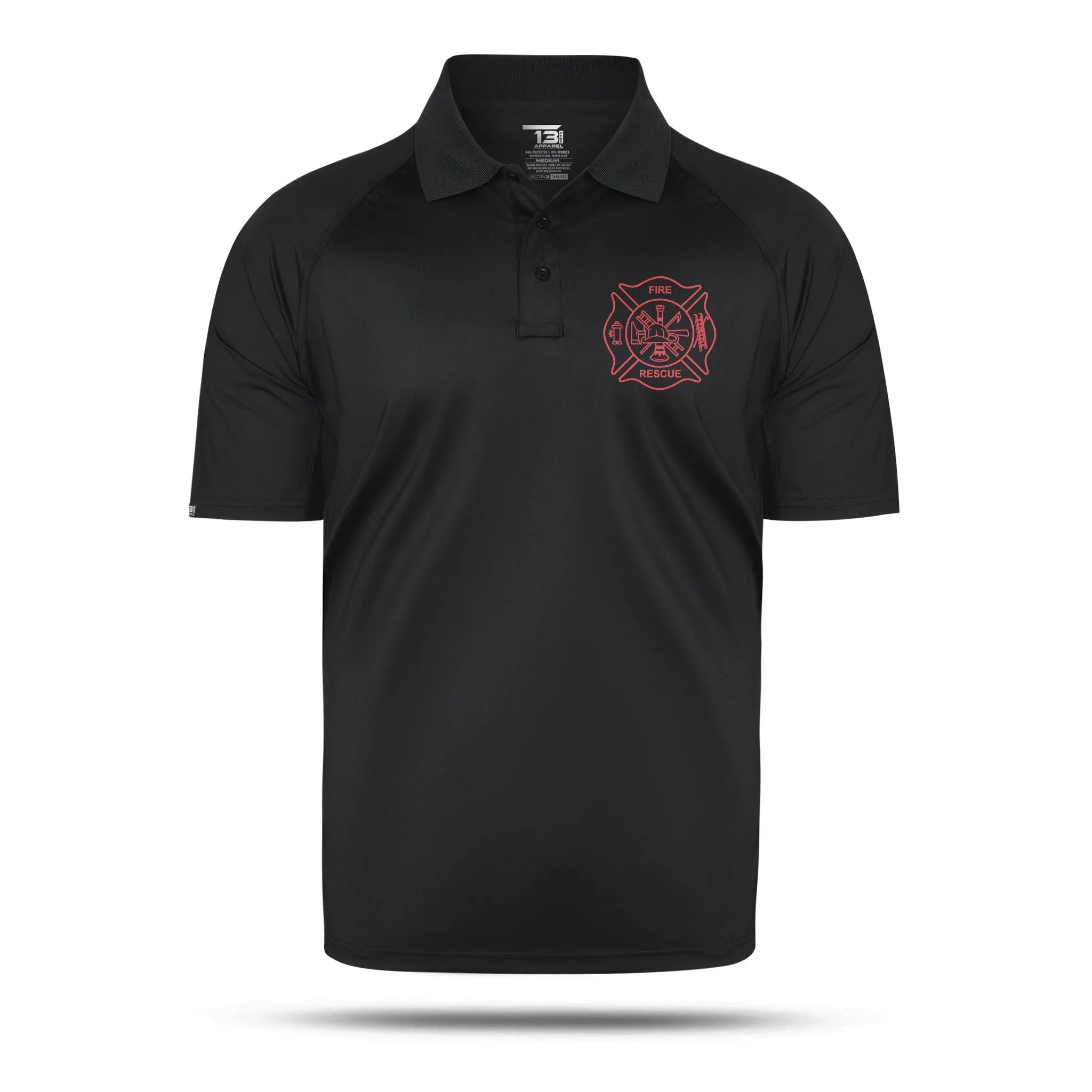 [FIRE RESCUE] Men's Performance Polo [BLK/RED]