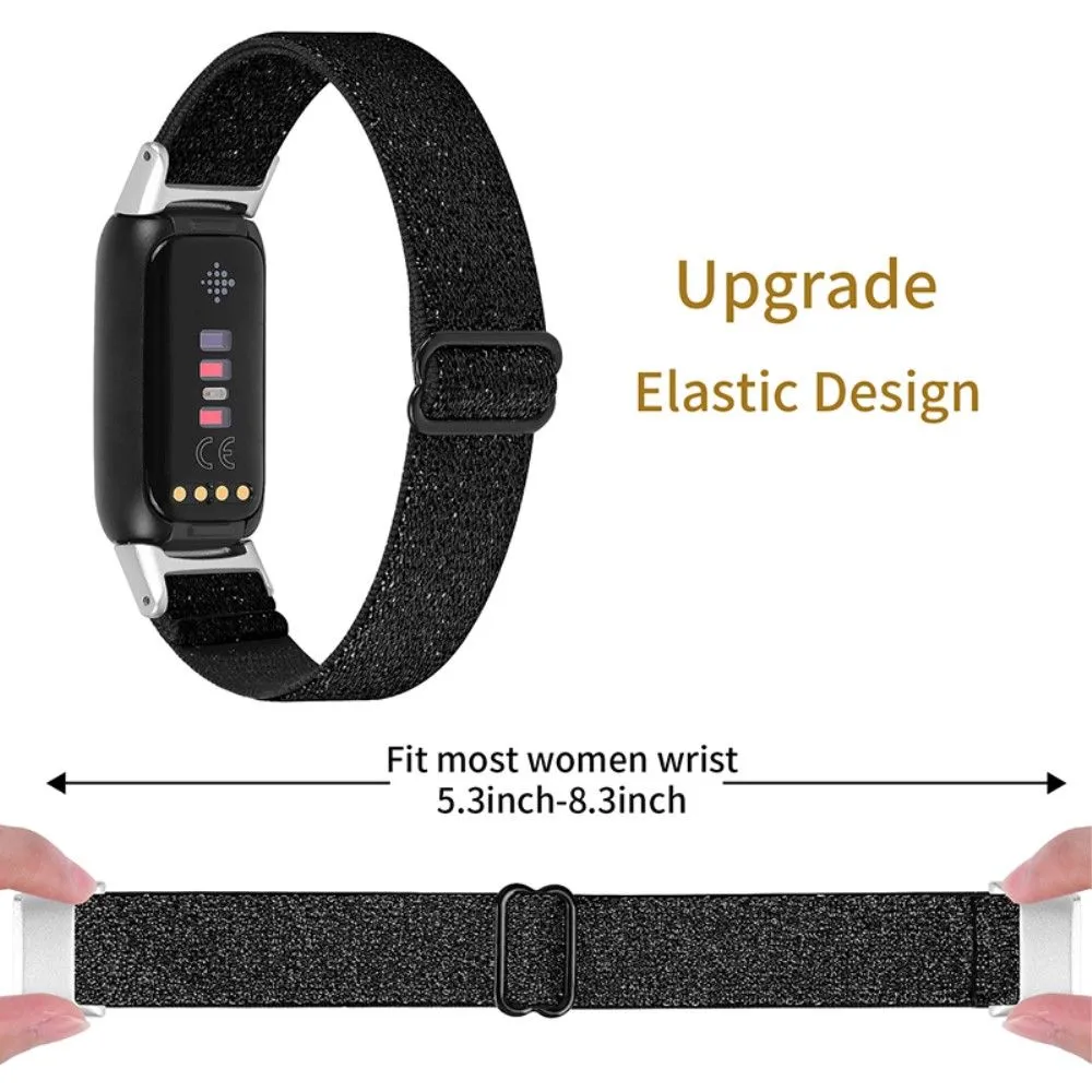 Fitbit Luxe elastic nylon watch strap - Glitter Black