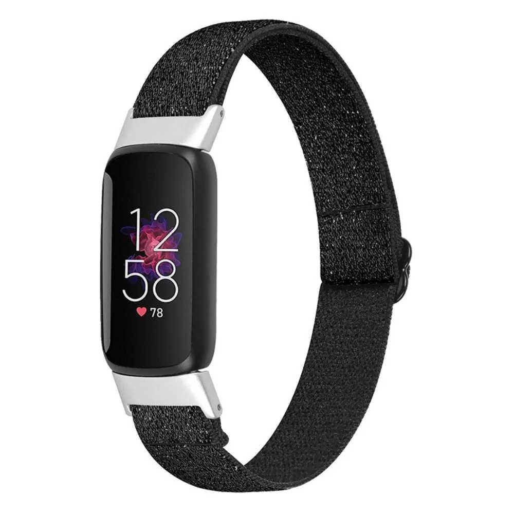 Fitbit Luxe elastic nylon watch strap - Glitter Black