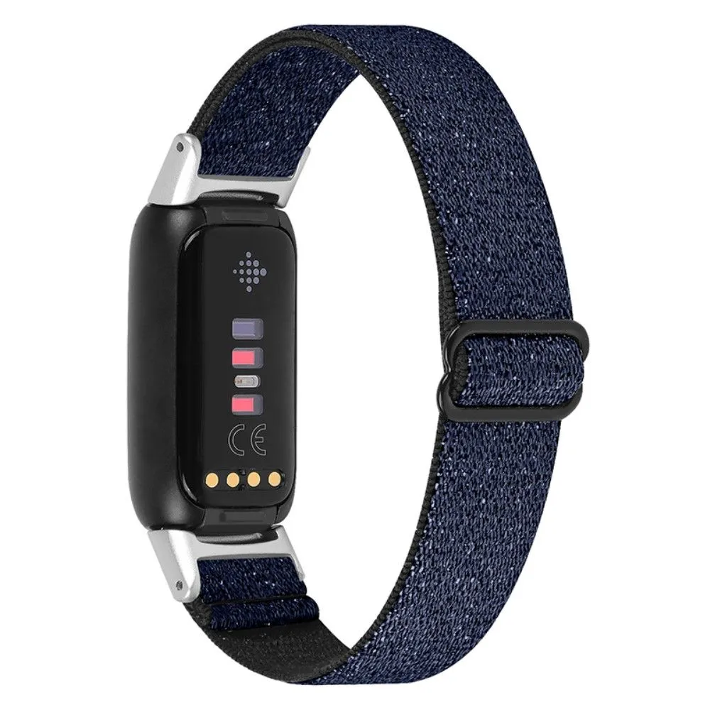 Fitbit Luxe elastic nylon watch strap - Glitter Blue