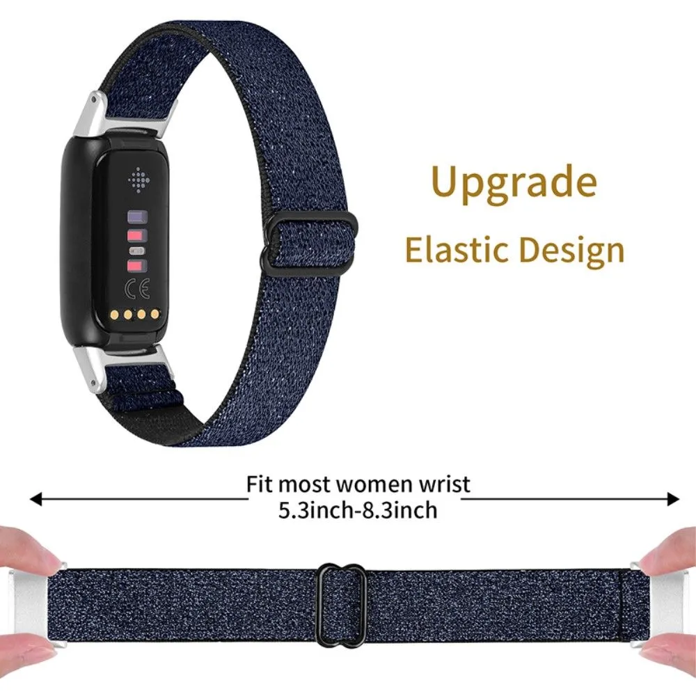 Fitbit Luxe elastic nylon watch strap - Glitter Blue