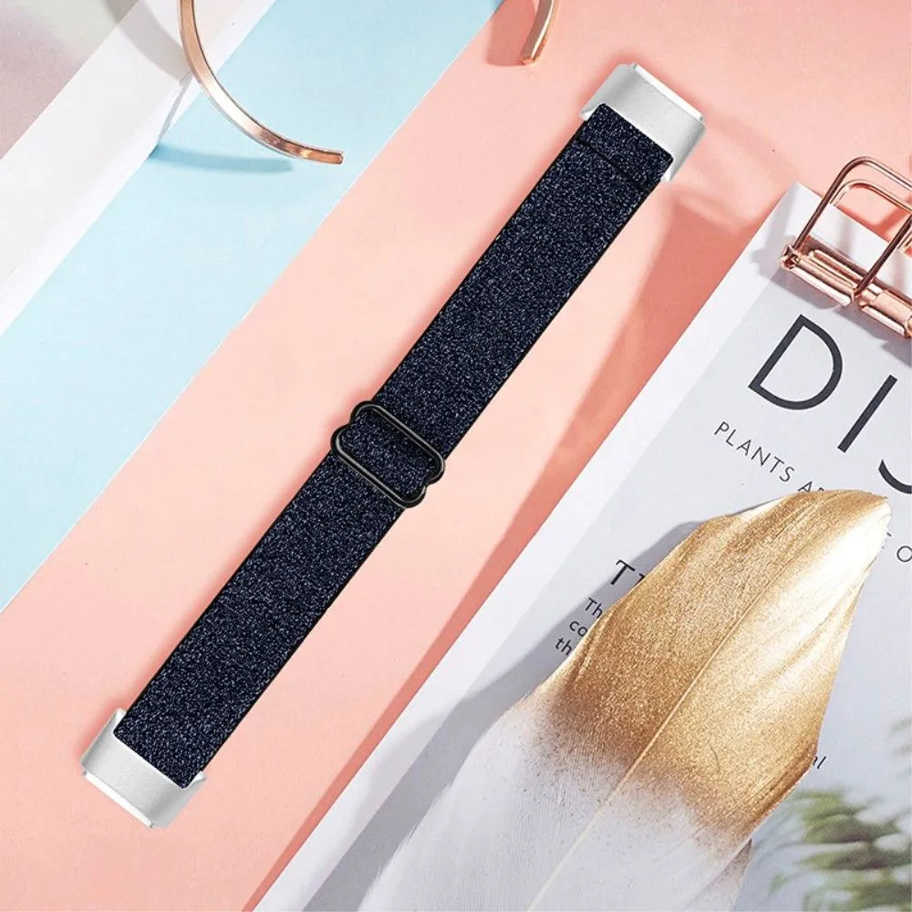 Fitbit Luxe elastic nylon watch strap - Glitter Blue