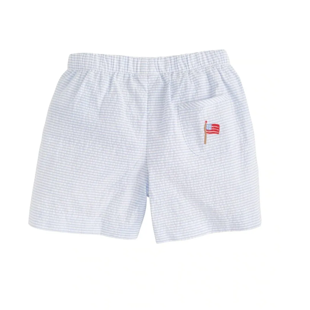 Flag Embroidered Shorts