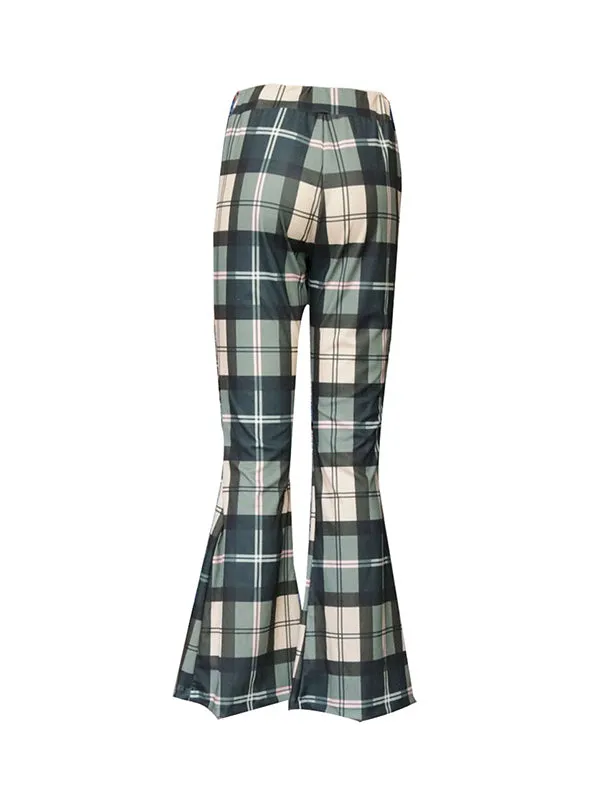 Flared Pants Plaid Pants Trousers