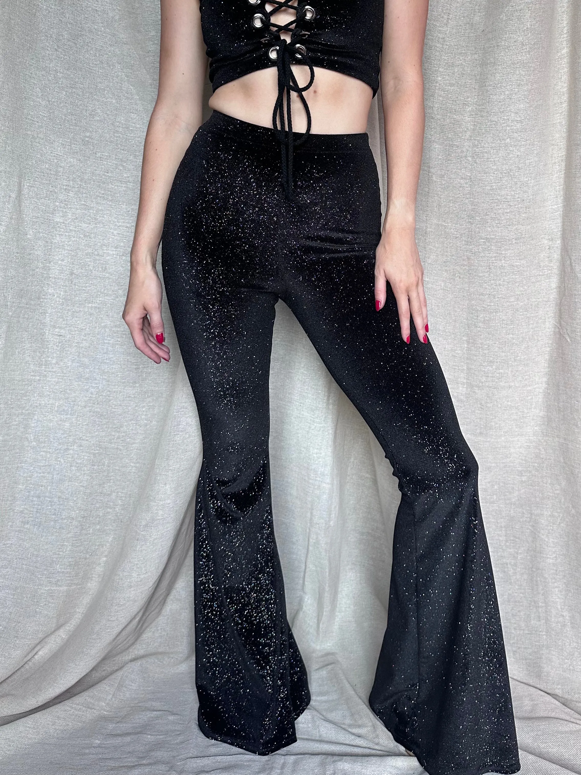 Flared Trousers - Glitter