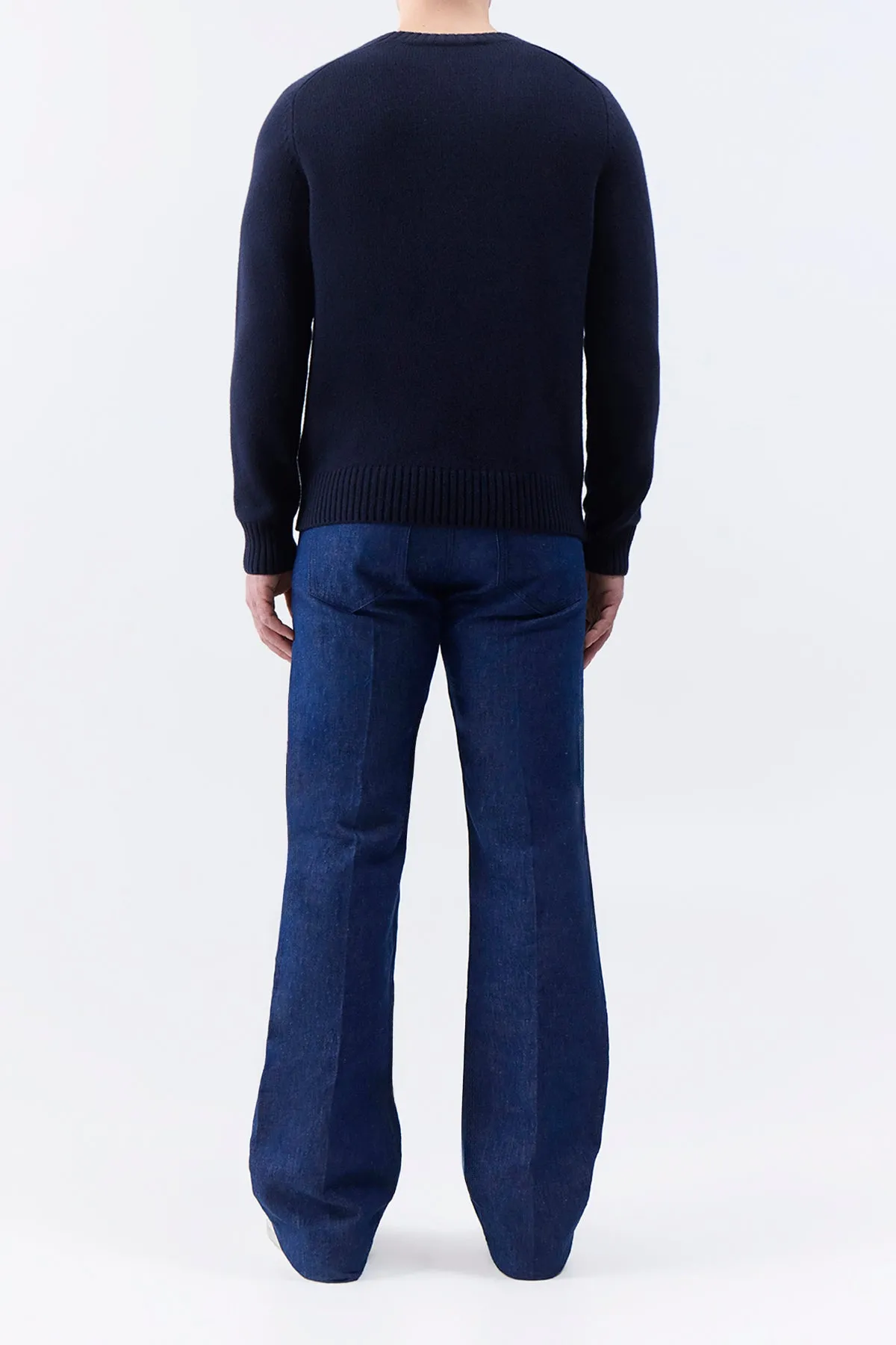 Francesco Knit Sweater in Dark Navy Cashmere