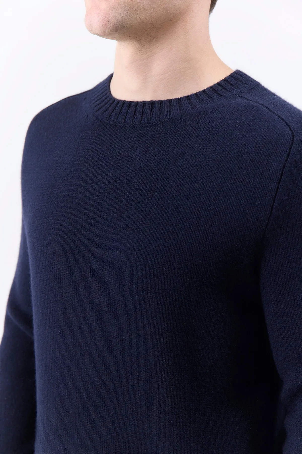 Francesco Knit Sweater in Dark Navy Cashmere