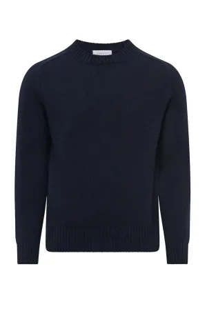 Francesco Knit Sweater in Dark Navy Cashmere