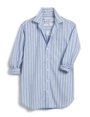 Frank & Eileen - Joedy Boyfriend Button-Up Shirt in Green, Blue Stripe