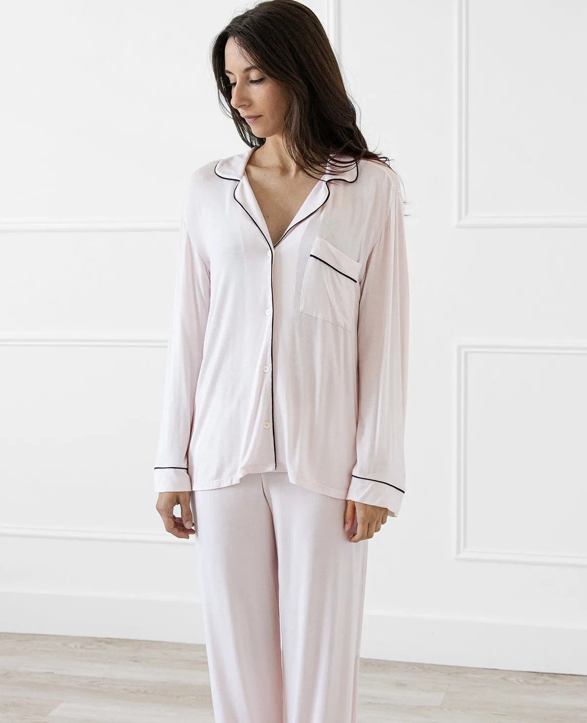 Gisele Long PJ Set Sorbet/Black