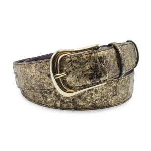 Gold Metallic Splash Prong Belt