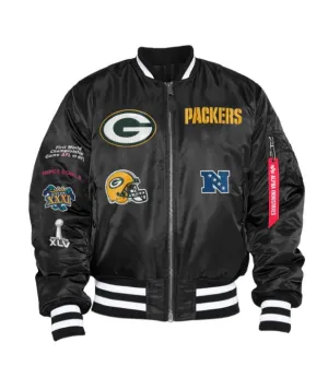 GREEN BAY PACKERS X ALPHA X NEW ERA MA-1 BOMBER JACKET