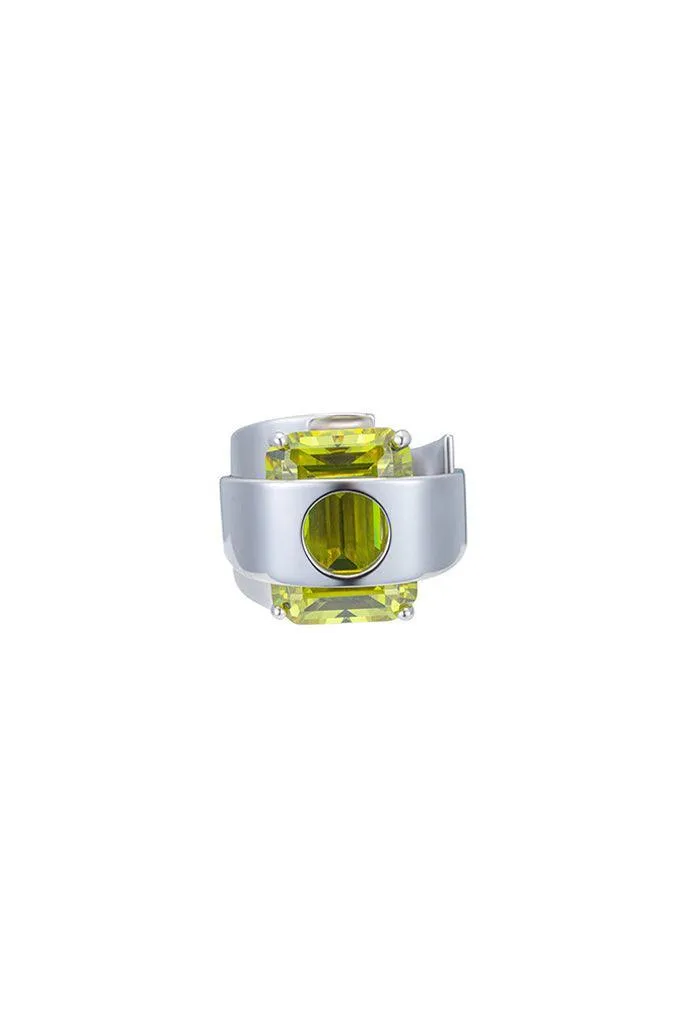 Green Constraint Collection Emerald-Cut Double-Ring