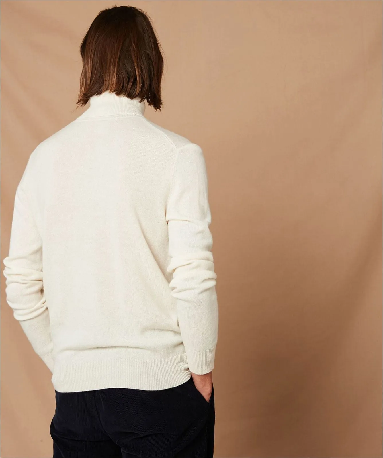 Hartford Cashmere Roll Neck White