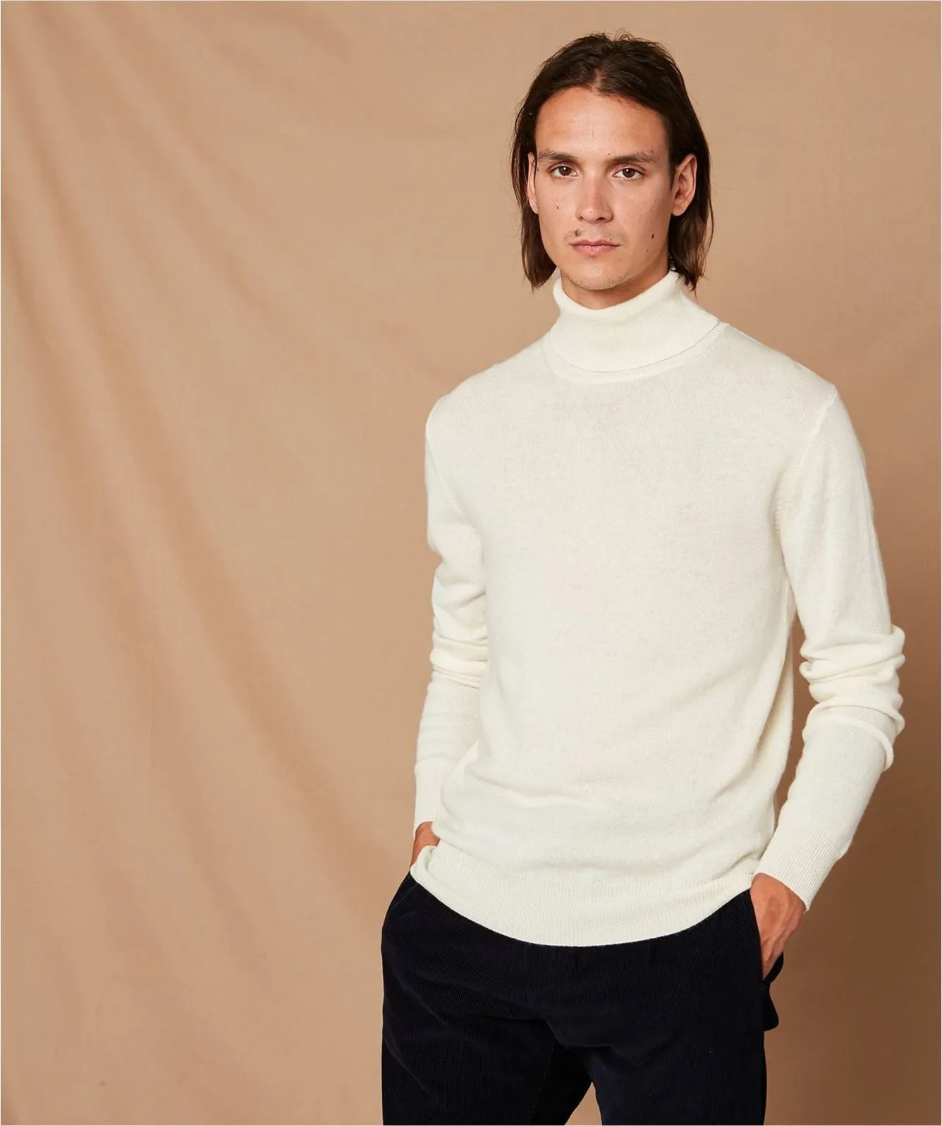 Hartford Cashmere Roll Neck White