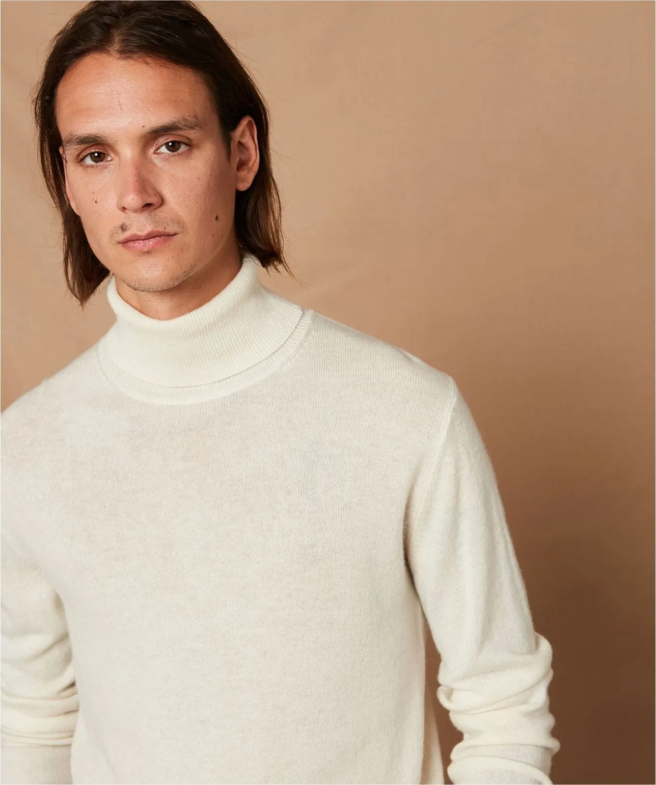 Hartford Cashmere Roll Neck White