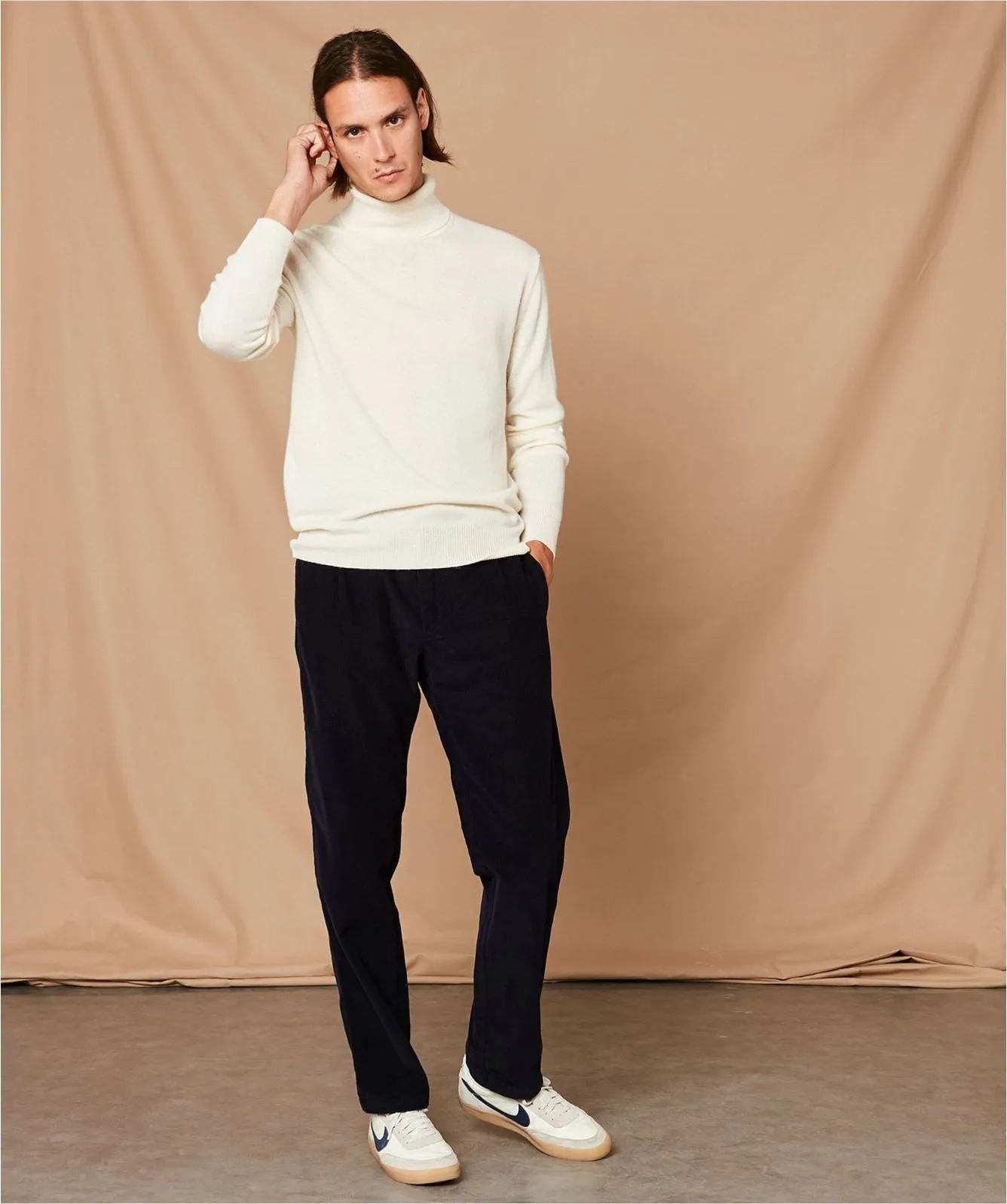 Hartford Cashmere Roll Neck White