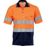 Hi Vis Two Tone Cotton Back Polos with Generic R.Tape - short sleeve