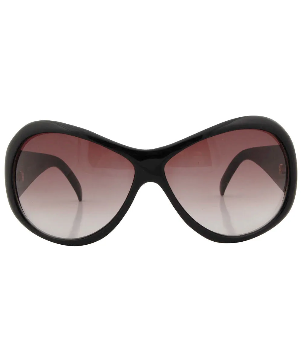 HUNGRY Black Fashion-Forward Sunglasses