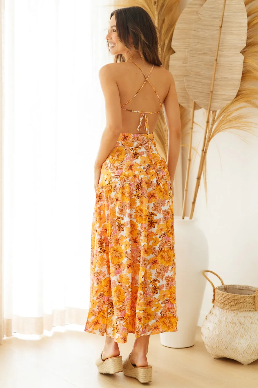 In The Gardens Maxi Dress Orange