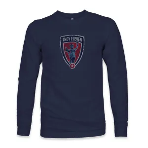 Indy Eleven Color Badge Cotton Long Sleeve T-Shirt - Navy