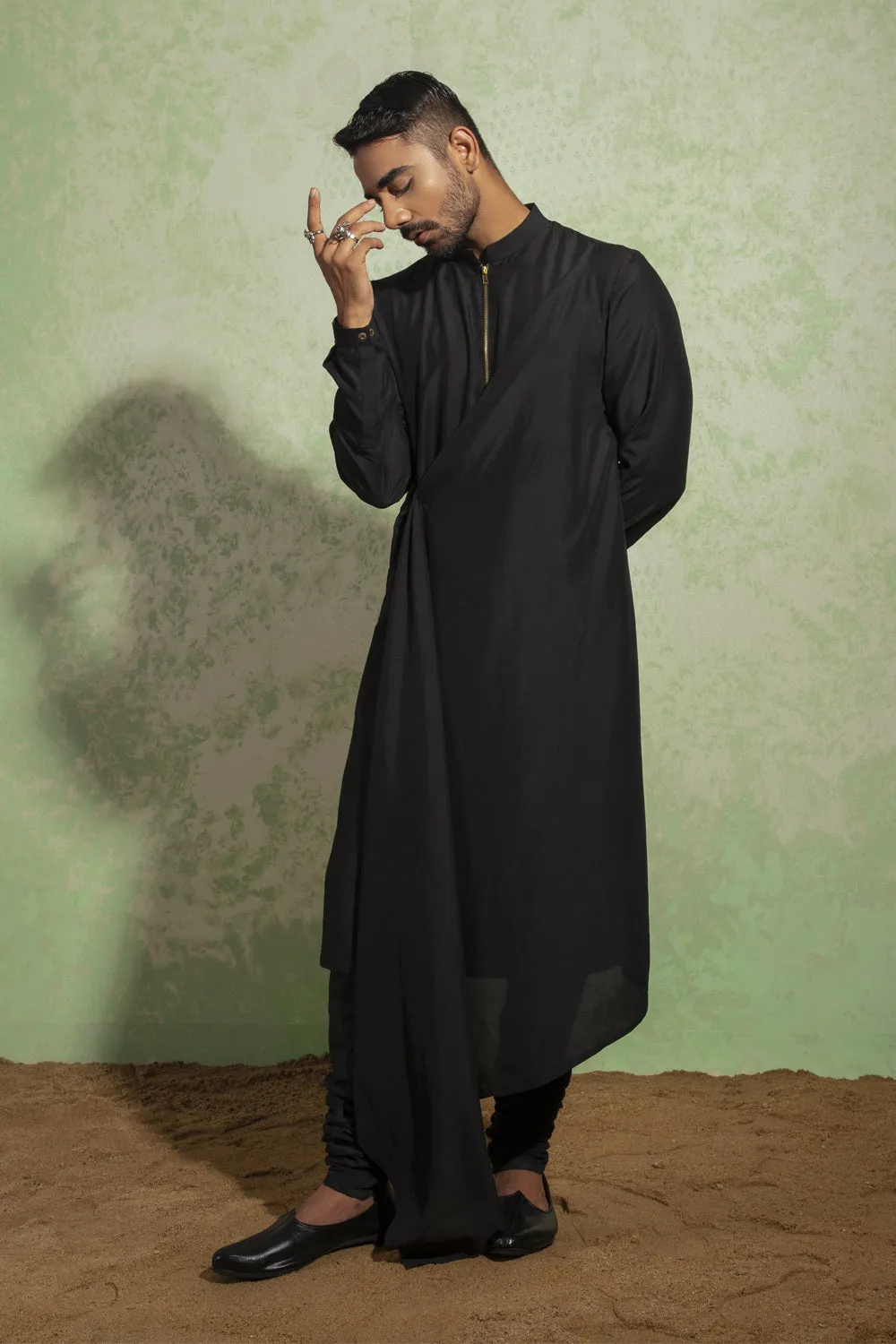 Kashmiri Drape Kurta Set