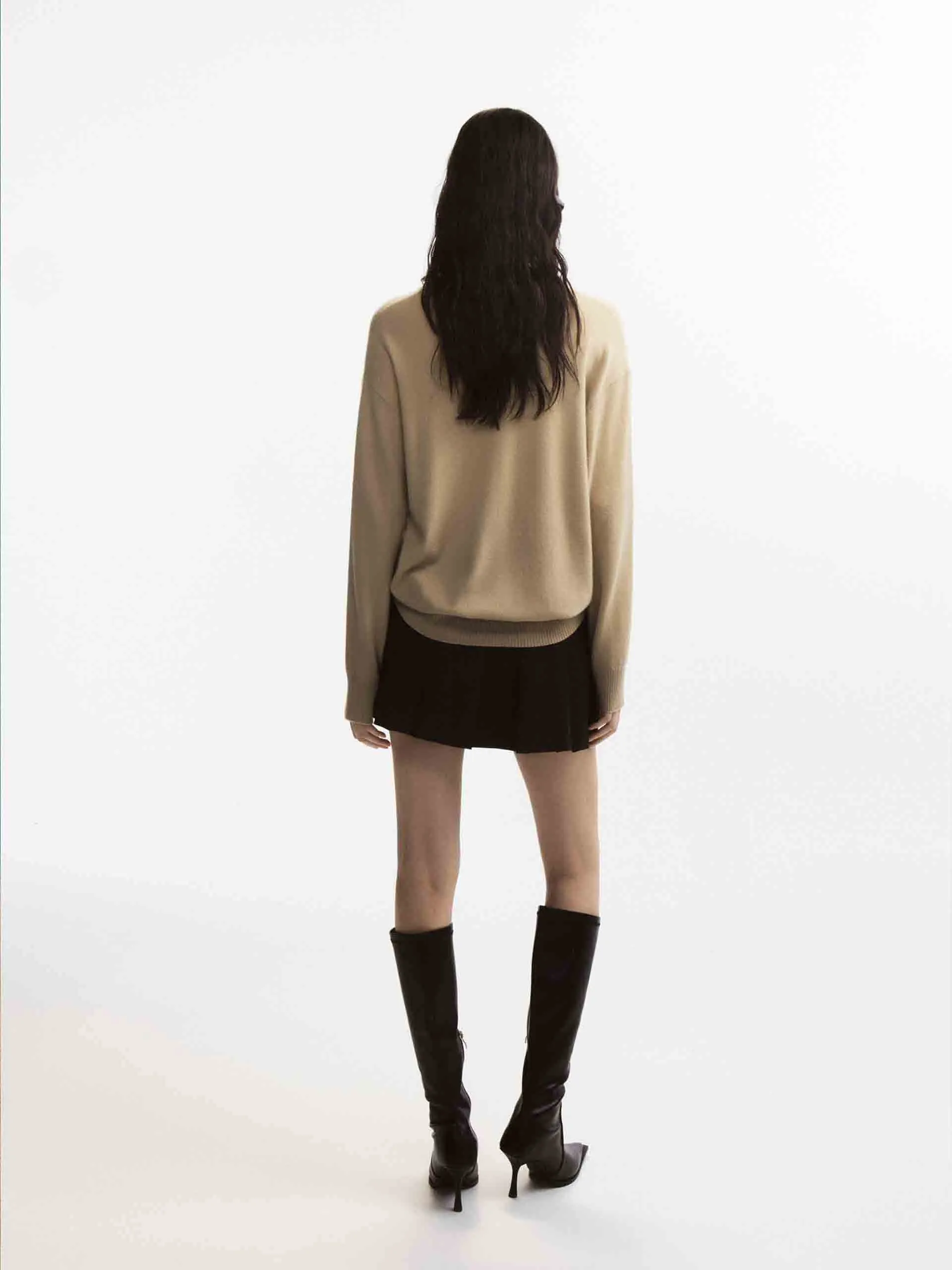 Letter Jacquard Wool Sweater