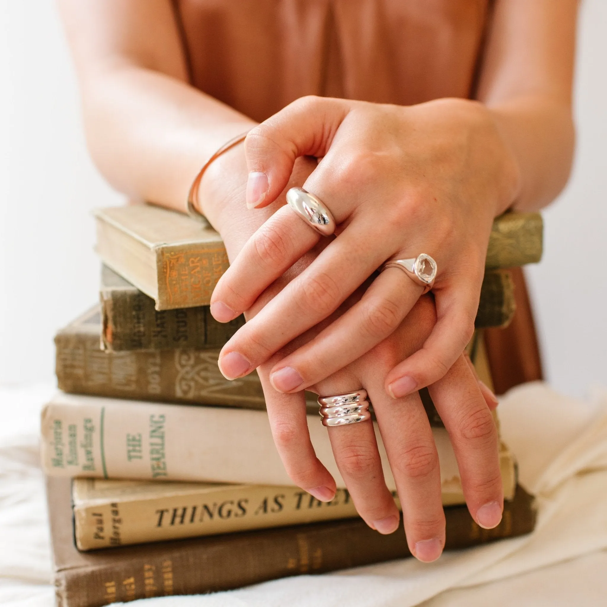 LOVE VINTAGE SIGNET RING - ROCK CRYSTAL & SILVER