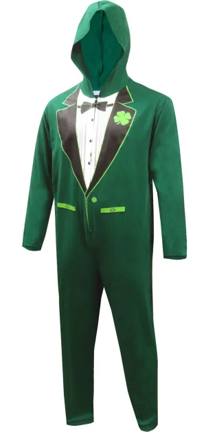 Luck of the Irish Green Tuxedo One Piece Pajama