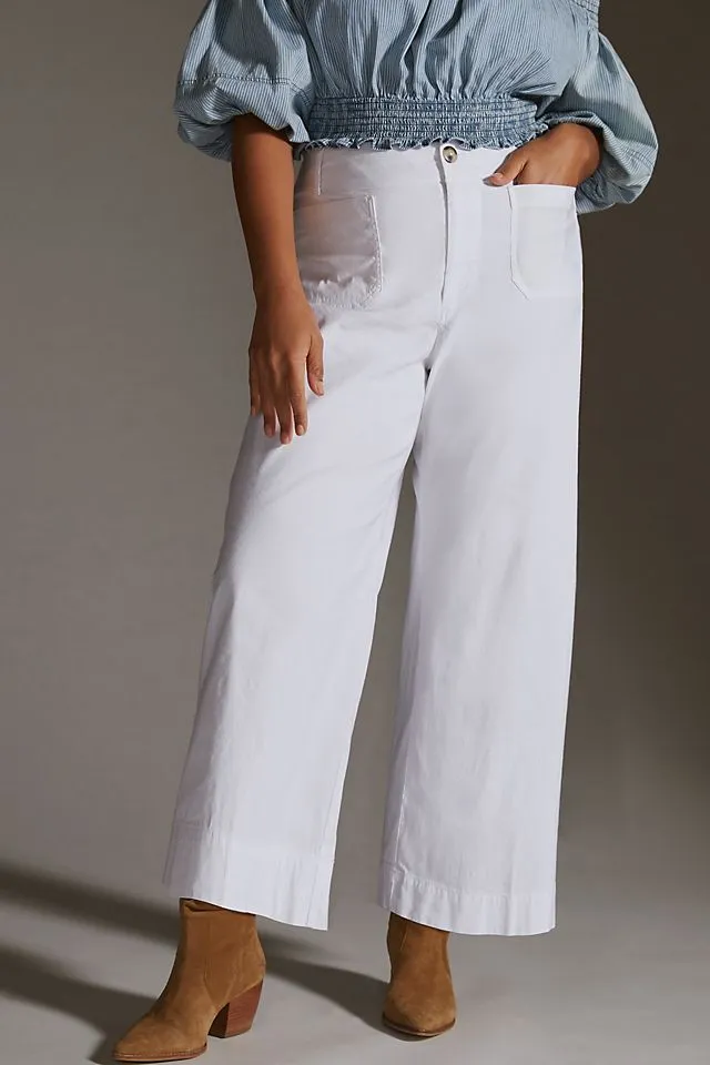 Maeve Colette cropped wide trousers, white