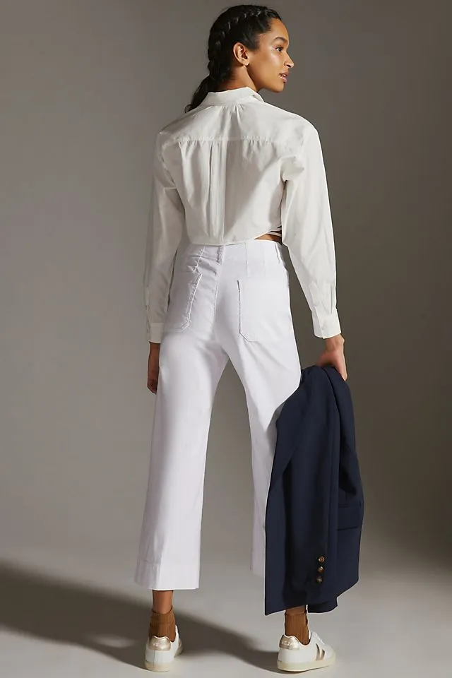 Maeve Colette cropped wide trousers, white