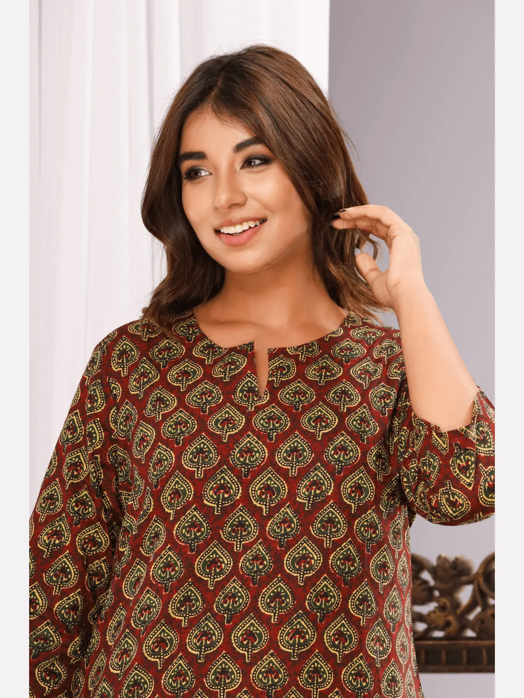 Maroon Paan Cotton Loungewear