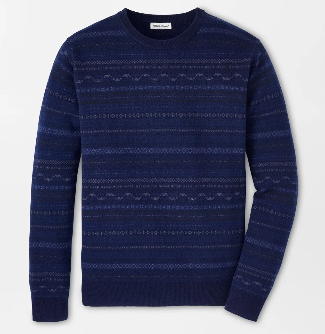 Midnight Fairisle Crewneck Sweater in Navy by Peter Millar