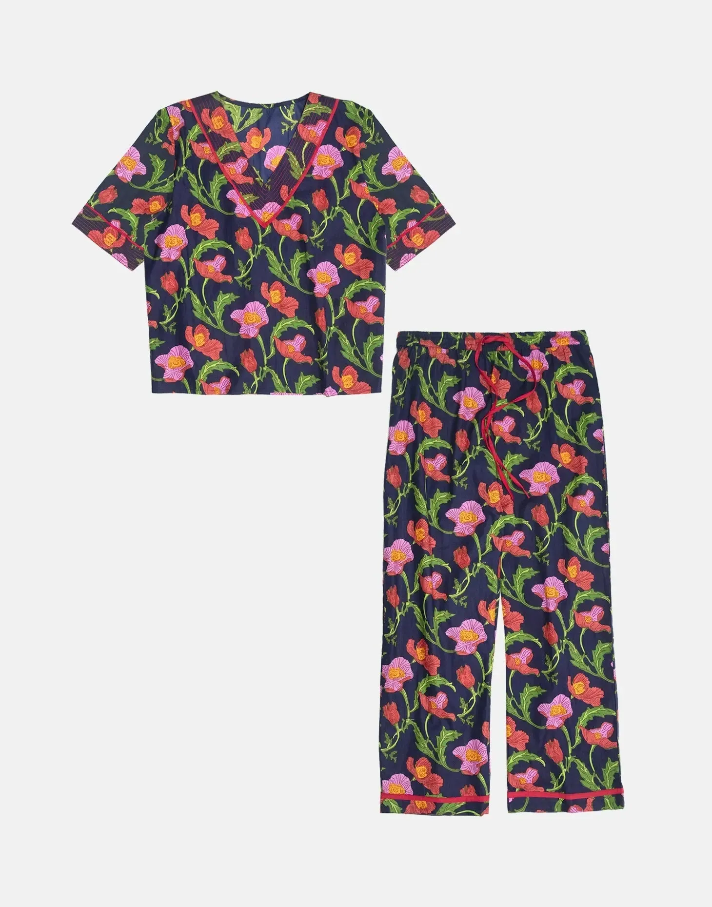 Midnight Sweetpea Women's Floral Cotton Pyjamas