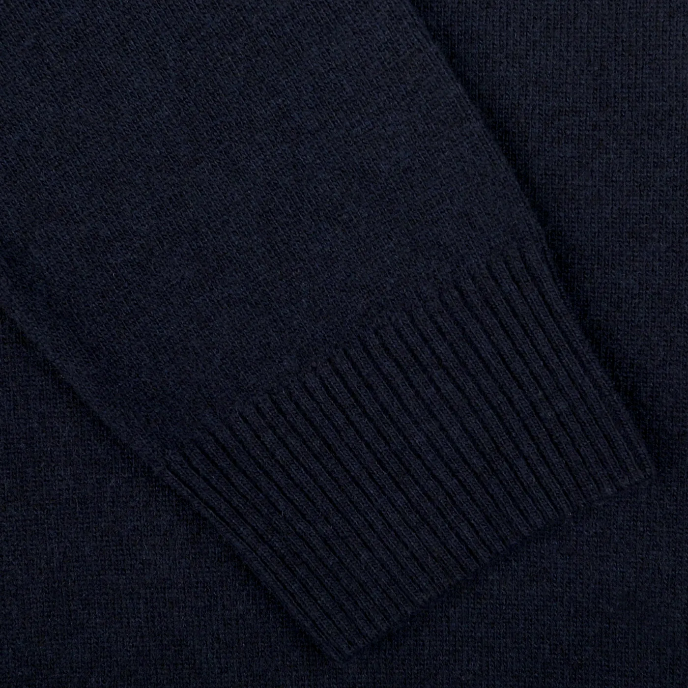 Navy Blue Wool Cashmere Quarter Zip Sweater