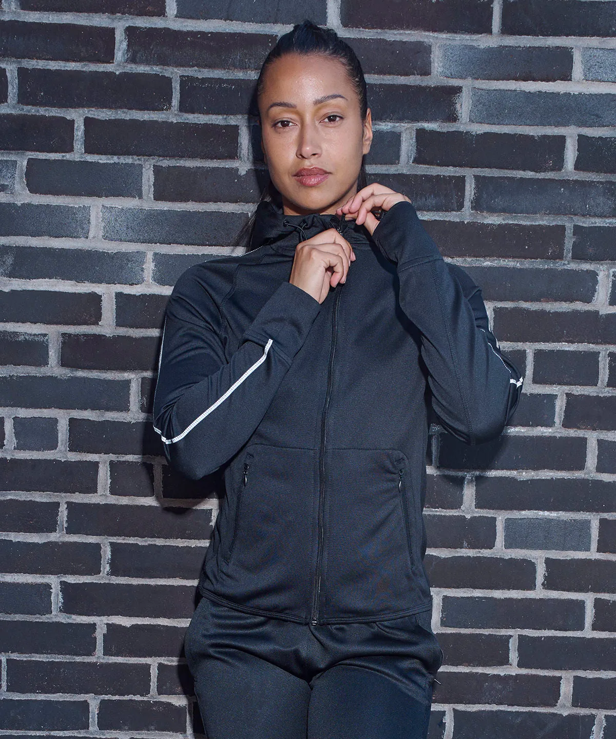 Navy - Women's hoodie with reflective tape