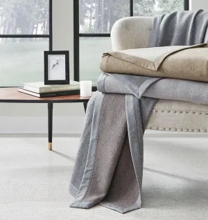 Nerino Cashew/Ivory Wool Blanket by Sferra