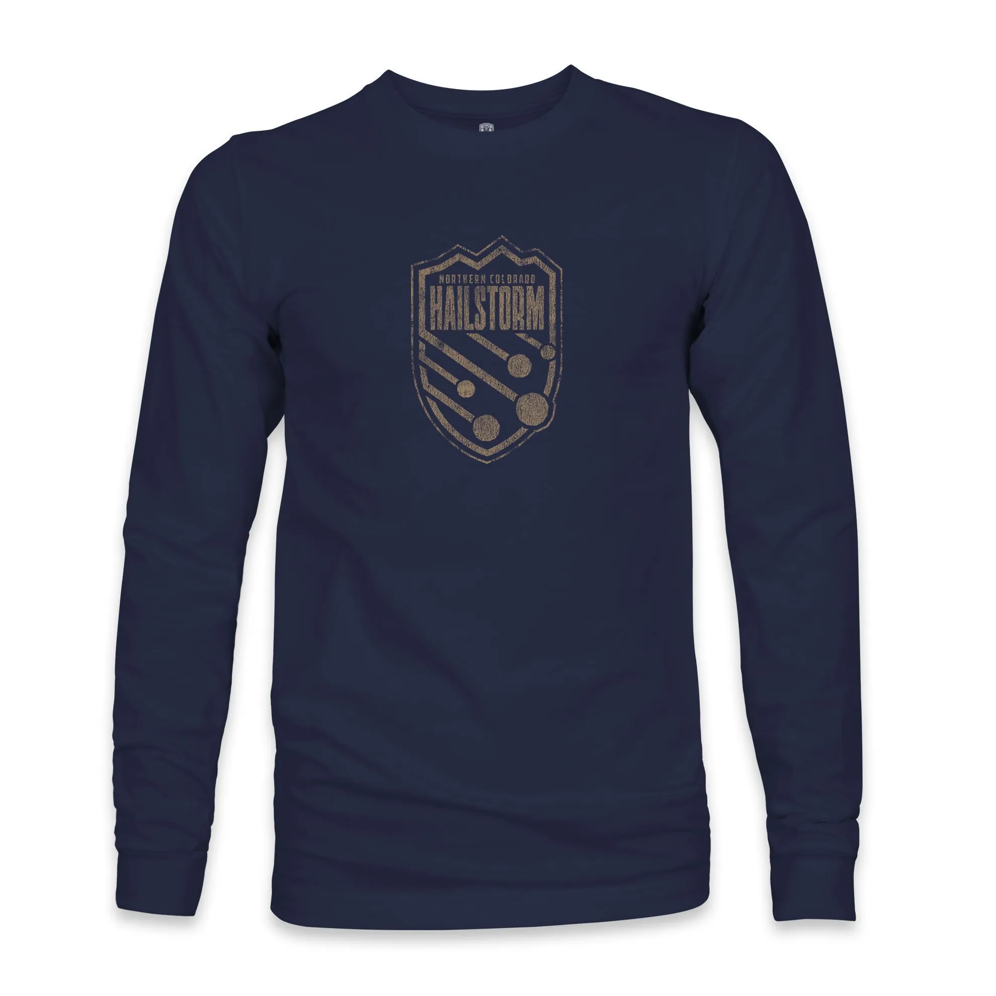 Northern Colorado Hailstorm Mono Badge Cotton Long Sleeve T-Shirt - Navy