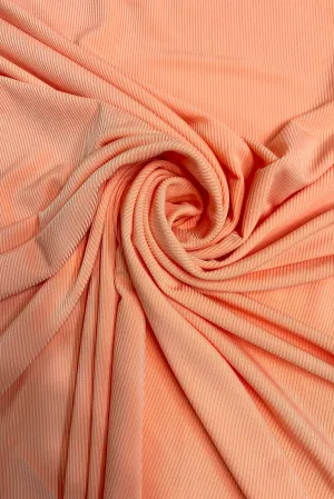 Peach Nectar Ribbed Stretch Jersey