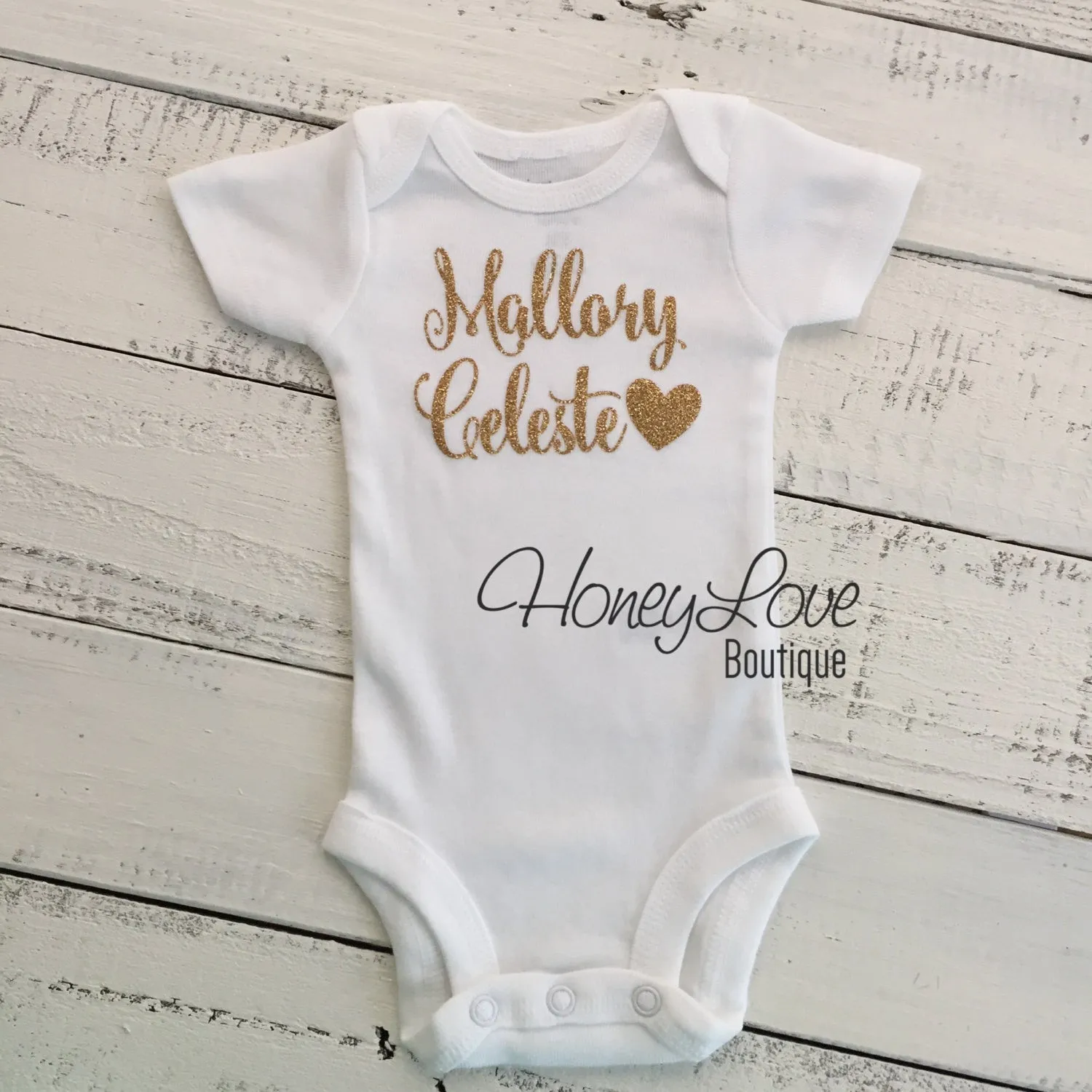 PERSONALIZED Name Outfit - Gold Glitter and Brown