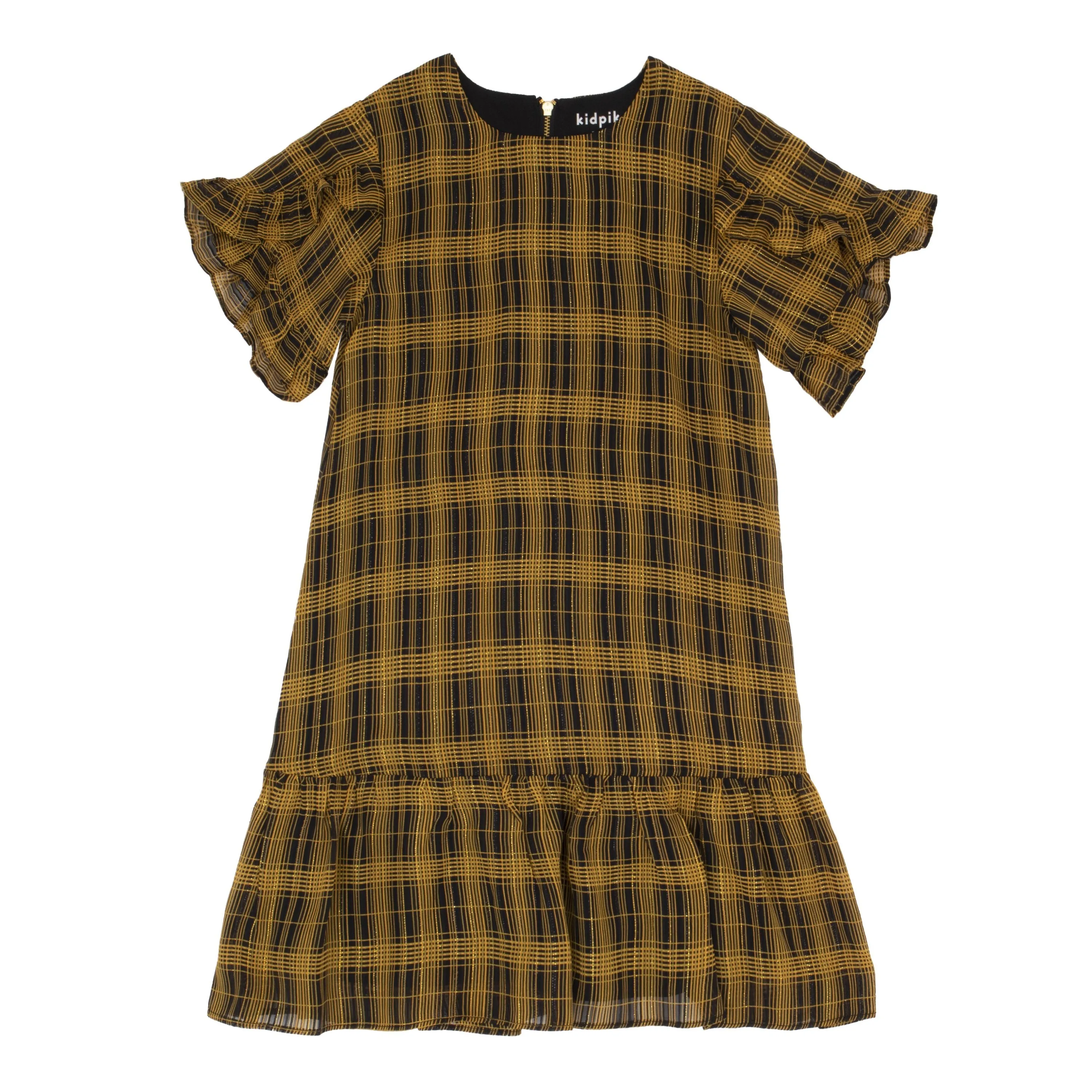 Plaid ruffle Hem Dress