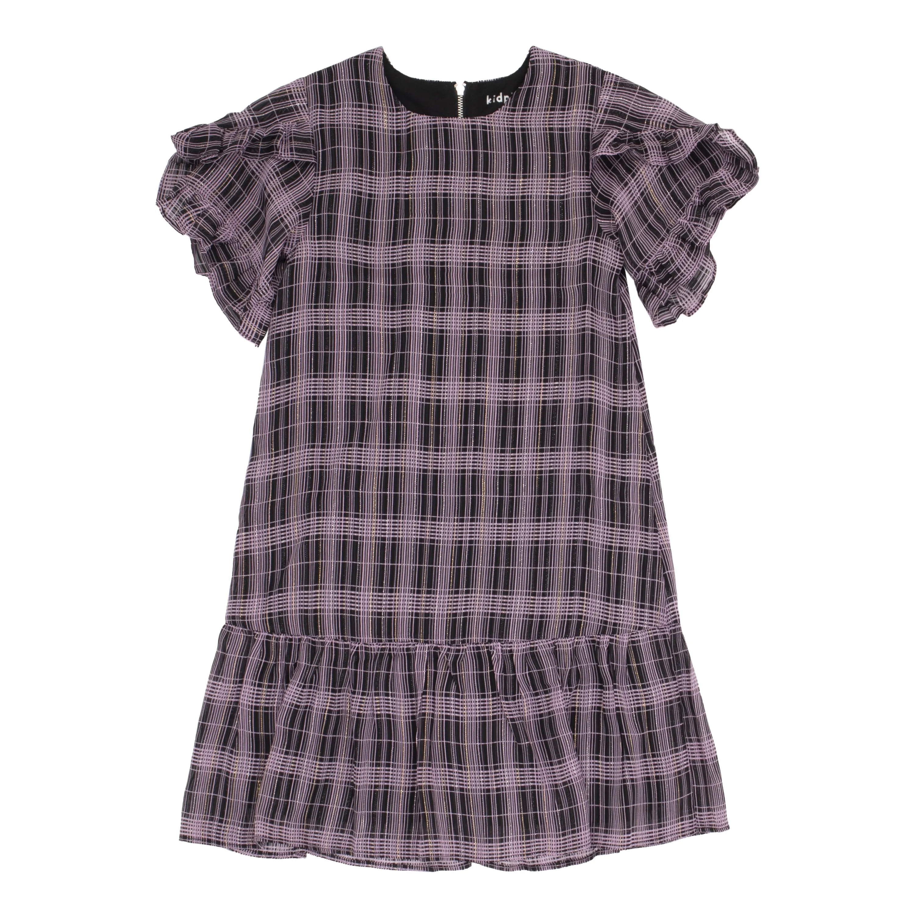 Plaid ruffle Hem Dress