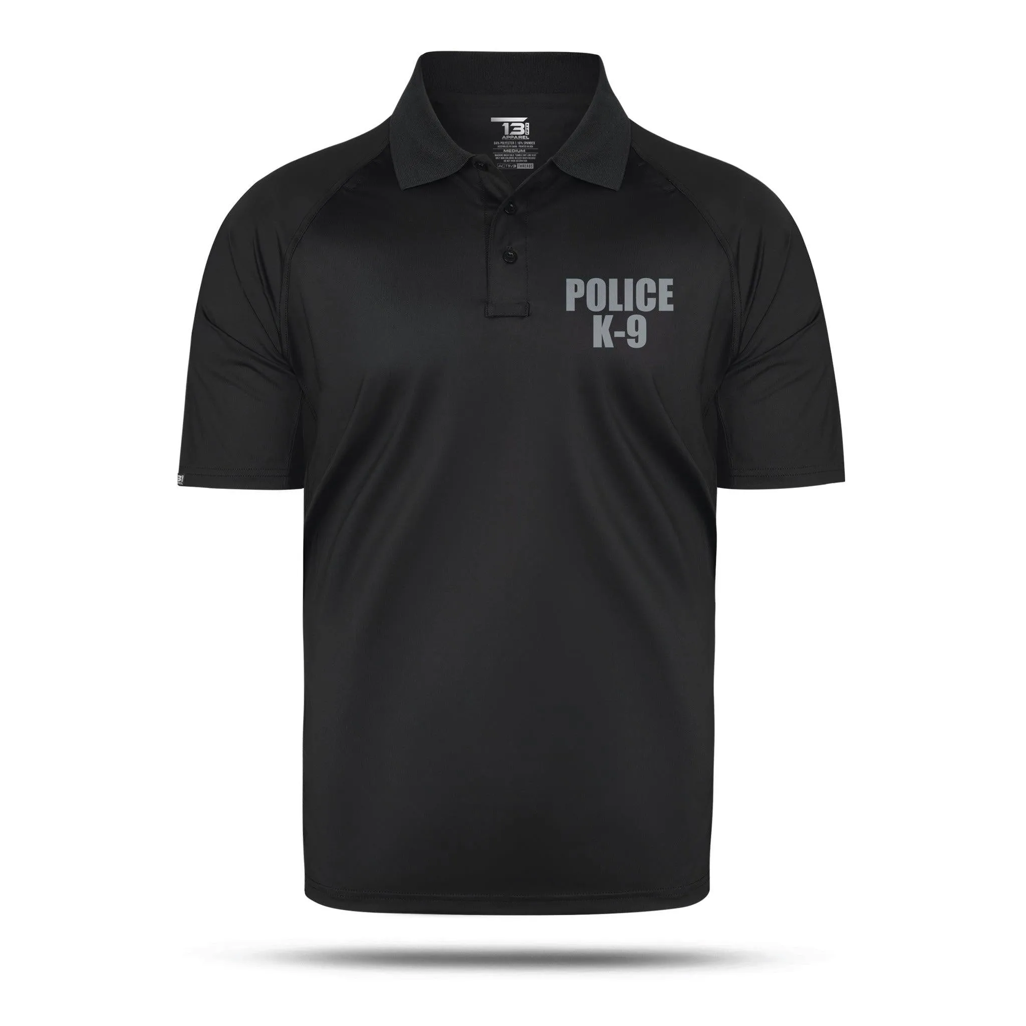 [POLICE K9] Reflective Men's Performance Polo [BLK/REF]