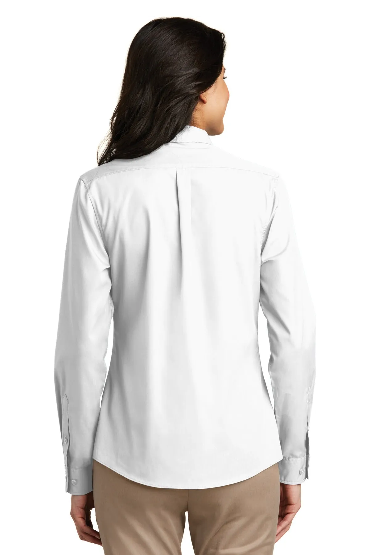 Port Authority Ladies Carefree Poplin Shirt, White [CR Powered by Epiroc]