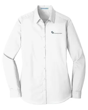 Port Authority Ladies Carefree Poplin Shirt, White [CR Powered by Epiroc]