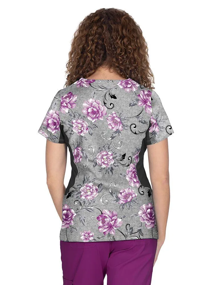 Premiere by Healing Hands Women's Jessi Print Top | Wallpaper Floral